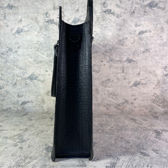 Jean Paul Gaultier 90s Vintage Black Leather Structured Portfolio - Picture 4 of 16